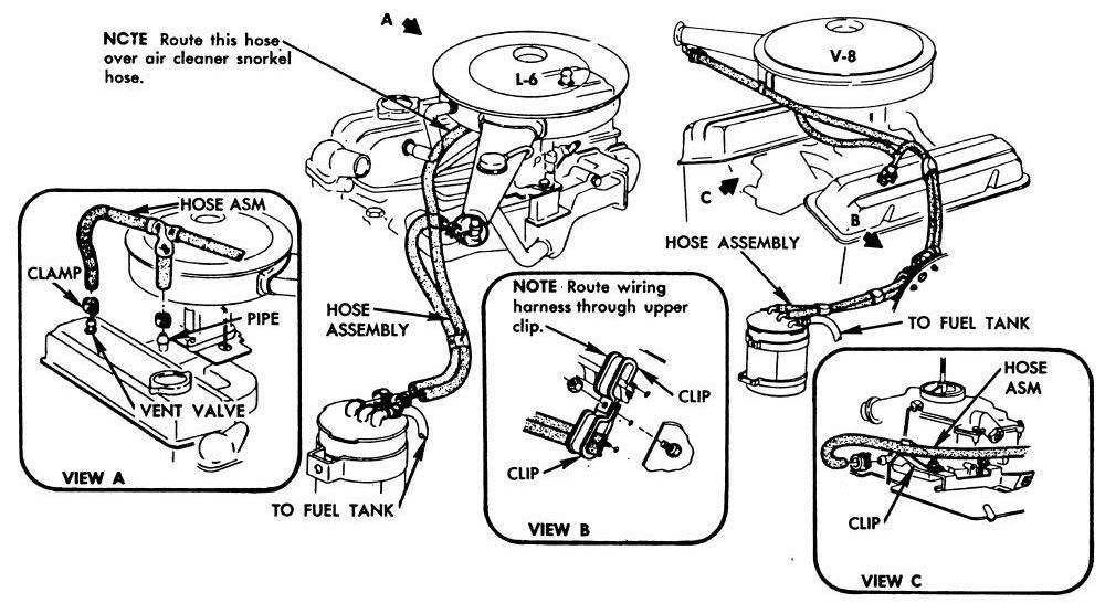 return fuel line and vapor canister schematic Chevy Nova Forum
